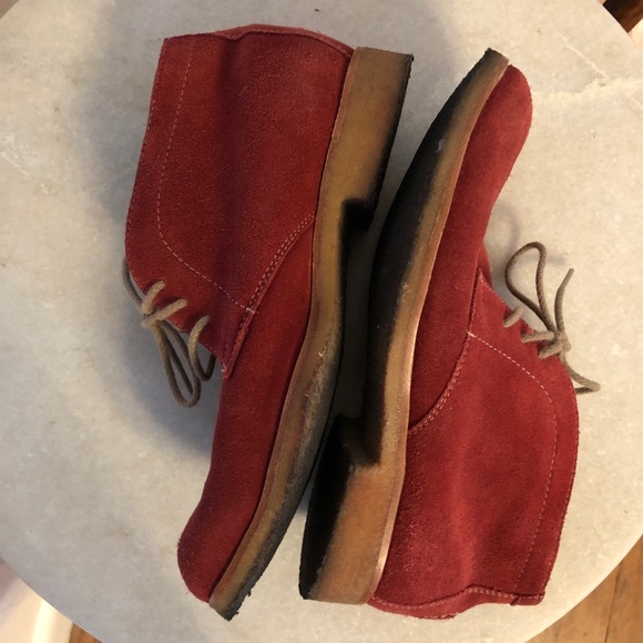 Johnston & Murphy Suede Lace Up Booties in Red Tan Sz 6.5 - Picture 8 of 8
